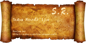 Suba Rozália névjegykártya